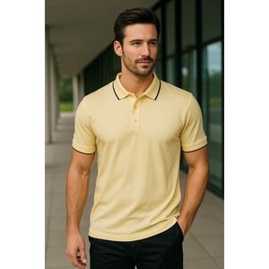 Catalina Men's Classic Fit Polo Shirt – Short Sleeve, Soft Cotton, Yellow Color
